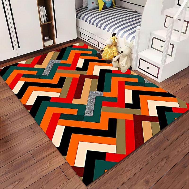 Chevron Geometric Pattern Carpet suitable as a non-slip mat for the living room or bedroom sofa