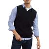 Men's Sleeveless Sweater College Style Vest V-Neck Fashion Waistcoat Sweater Vest