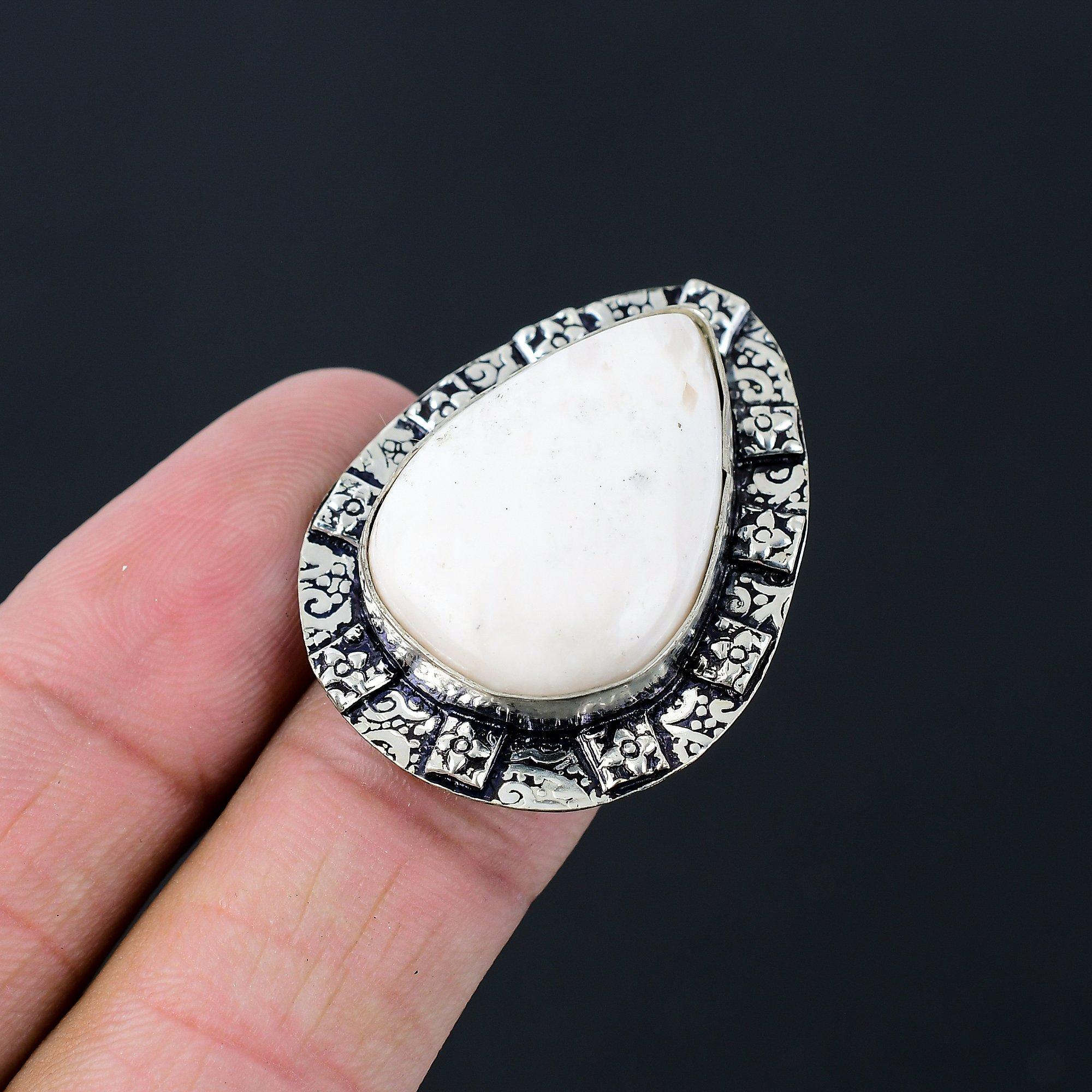 Natural Scolecite Gemstone Stackable Ring Size 7 925 Sterling Silver Jewelry 7