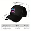 Dripping Skull and Baseball Bats Black Baseball Cap Adjustable Polyester Streetwear Cap for Men Women