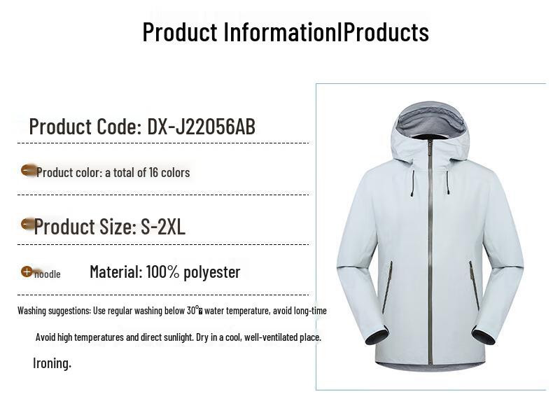 G·TENNA DX-J22056AB Unisex Single-Layer Casual Jacket