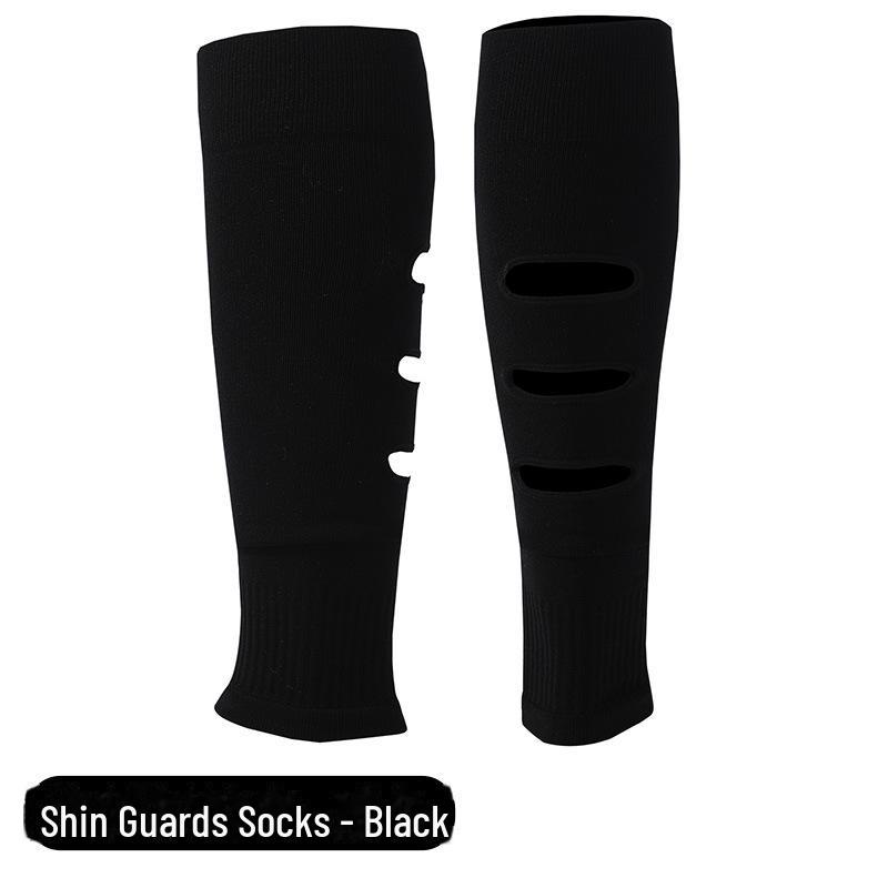 

Мужские дышащие футбольные носки выше колена с защитой голени и колена shin guard socks; Adult One Size чёрный