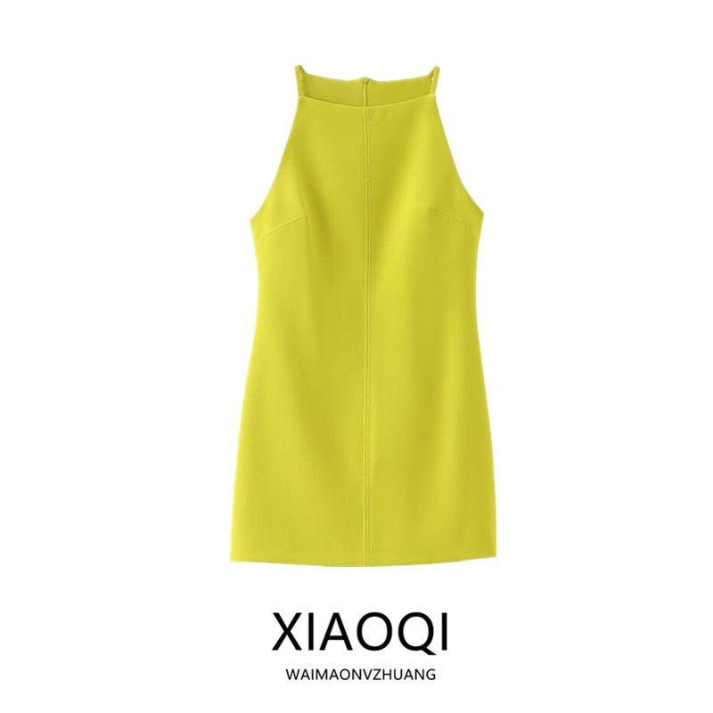 Fashion Summer New Fashion Minimalist Small Hanging Collar Short Strap Dress Female 3267484 127