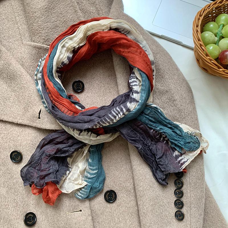 Scarf shawl high-end new style outer fashion splicing warm multi-purpose scarf tie-dye shawl