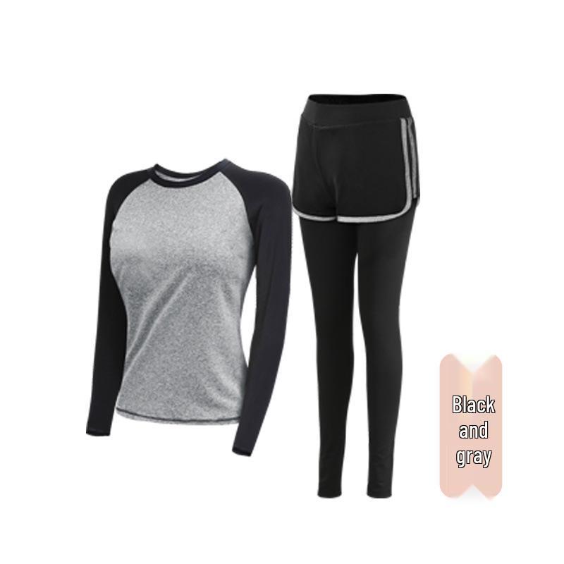 

Women s Breathable Fitness Set: Long Sleeve Top & Quick-Dry Leggings for Yoga, Running & Training L