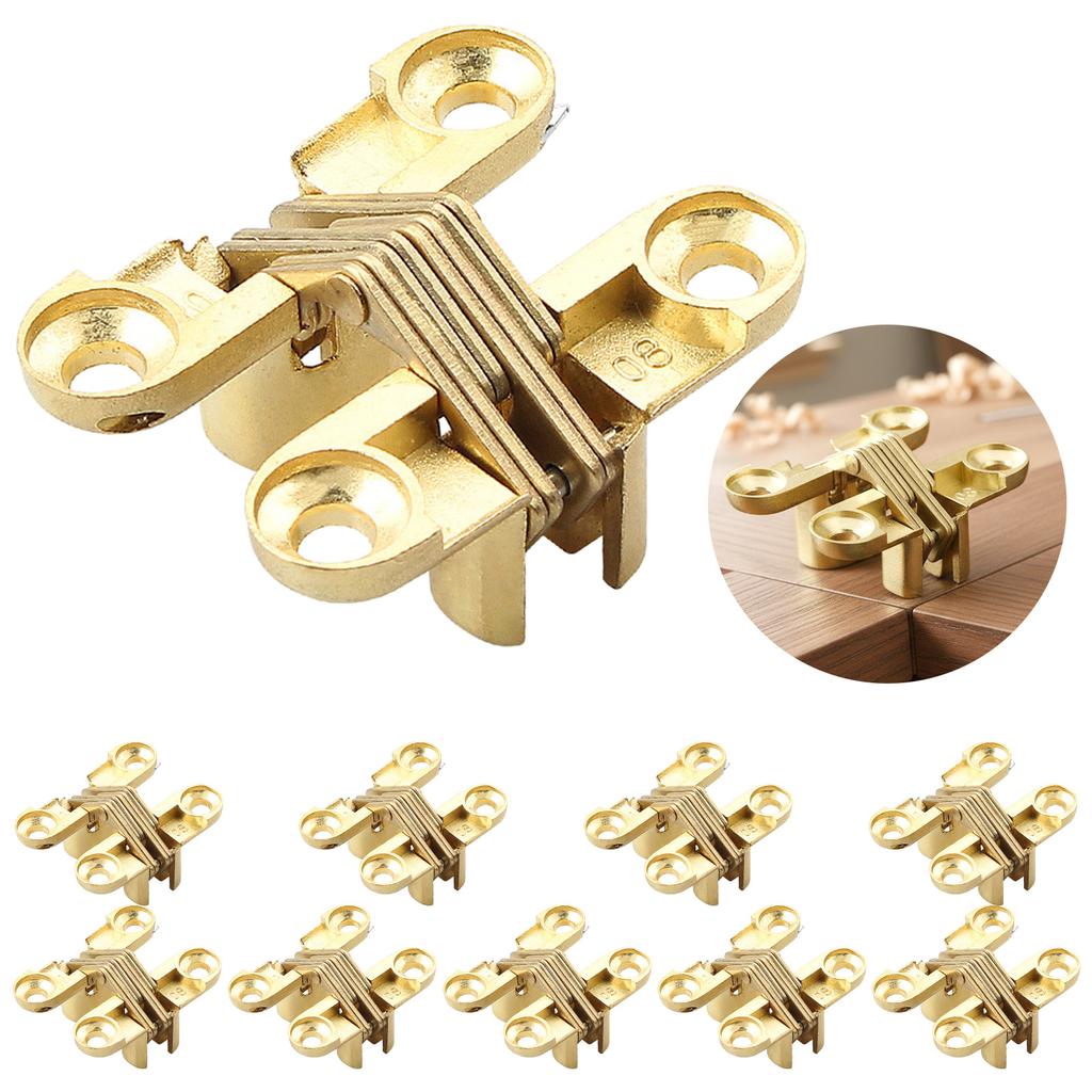 Alloy Invisible Hinges 10Pcs Hidden Cross Folding Table Accessories Durable Scratch Resistant