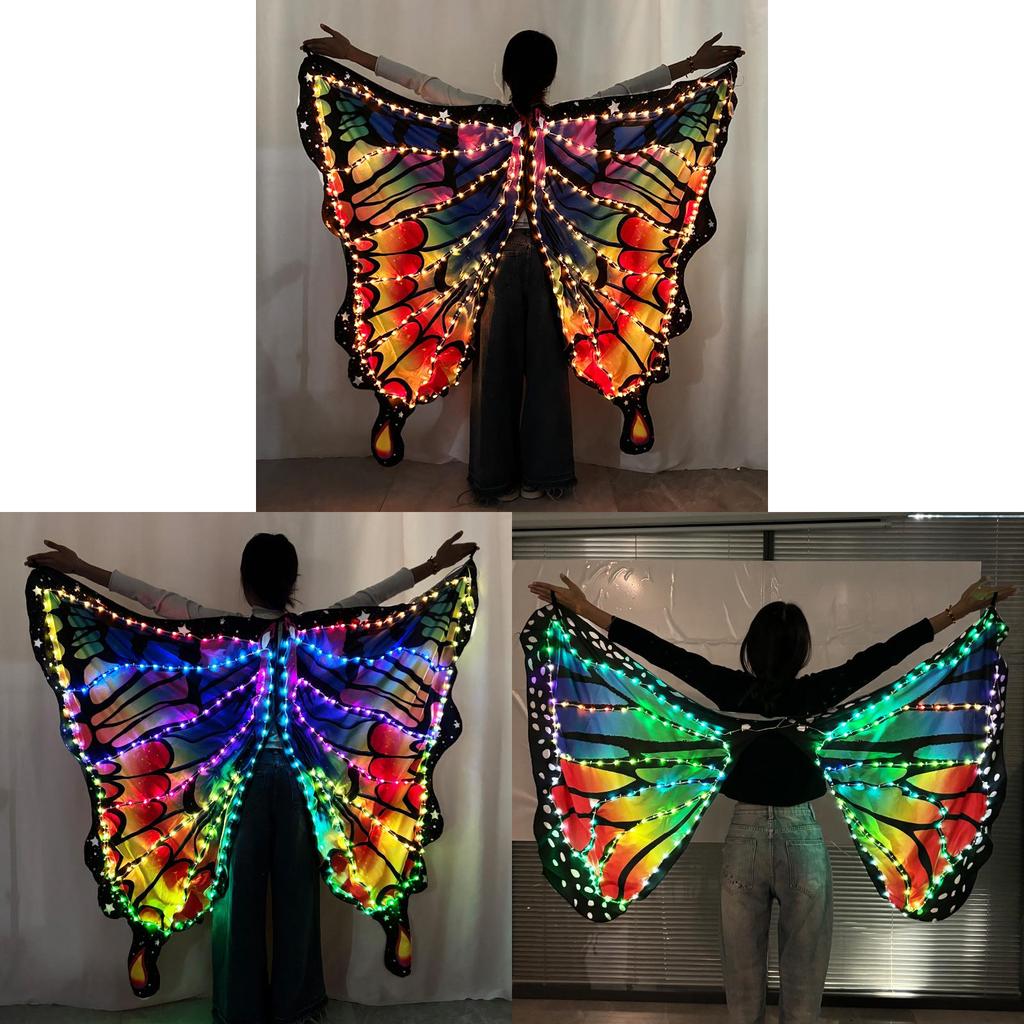 Fantasievolle LED-Schmetterlingsflügel mit Fernbedienung für Bauchtanzkostüme