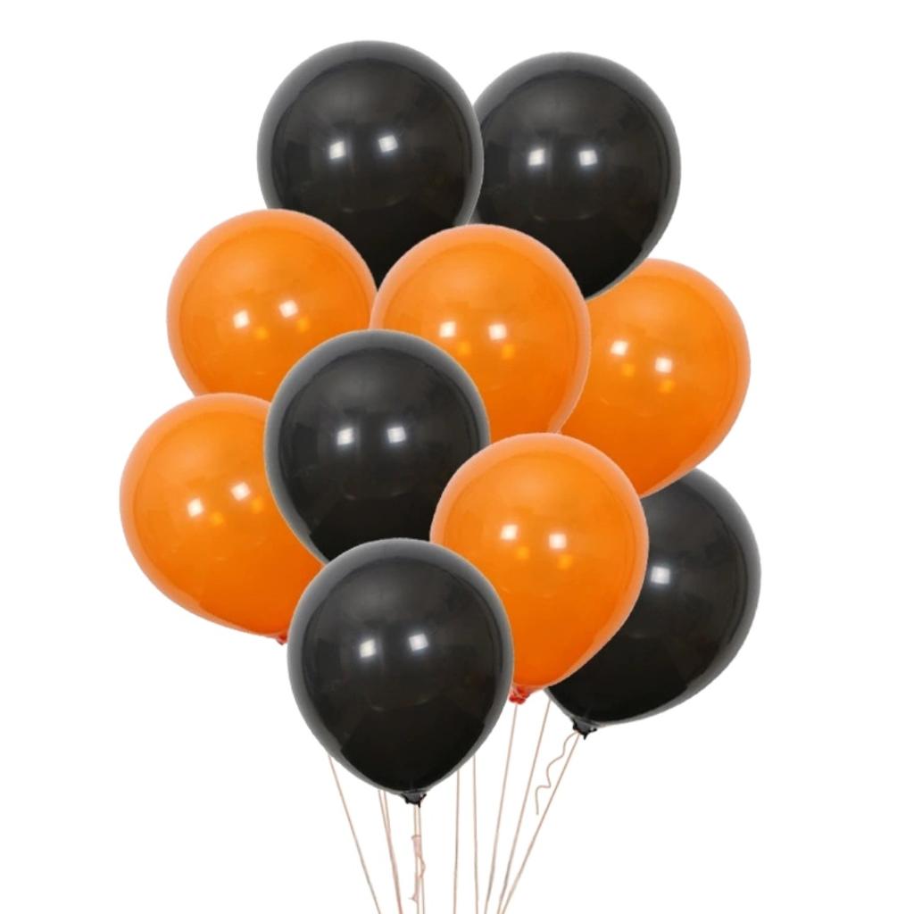 Halloween Balloon Sets, Black And Orange Balloons, Used For Horror Party Decoration For Anniversaries, Graduations, Birthdays