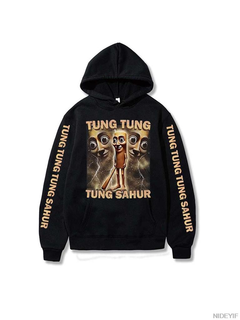 Tung Tung Tung Sahur Funny Baseball Bat Meme Hoodie Men Clothing Fashion Humor Style Sweatershirt Unisex Summer O-Neck P58