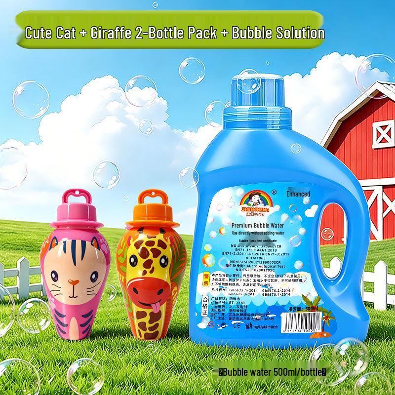 No-Spill Bubble Cup - Adorable Pet-Themed Handheld Bubble Wand for Kids' Outdoor Fun