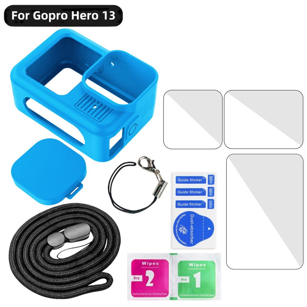 For Gopro Hero 13 Black Accessories Case Protective Housing Shell Protector Rubber Silicone Lens Cap Strap For Go Pro Hero13