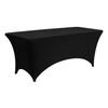 3 Pack Table Cloth for 6FT Rectangular Fitted Events, Wrinkle-Resistant Stretch Black Table Covers, Washable Spandex Tablecloth Protector, for Party,