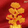 Gold Fengshui Statue Rotating Money Tree for Home and Office Decors Good Fortunes Metal Ornament with Wealth Symbolism
