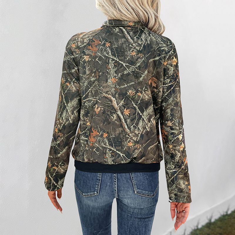 Autumn Women Fleeces Casual Print Ladies Tops Coat Print Women's Sweater