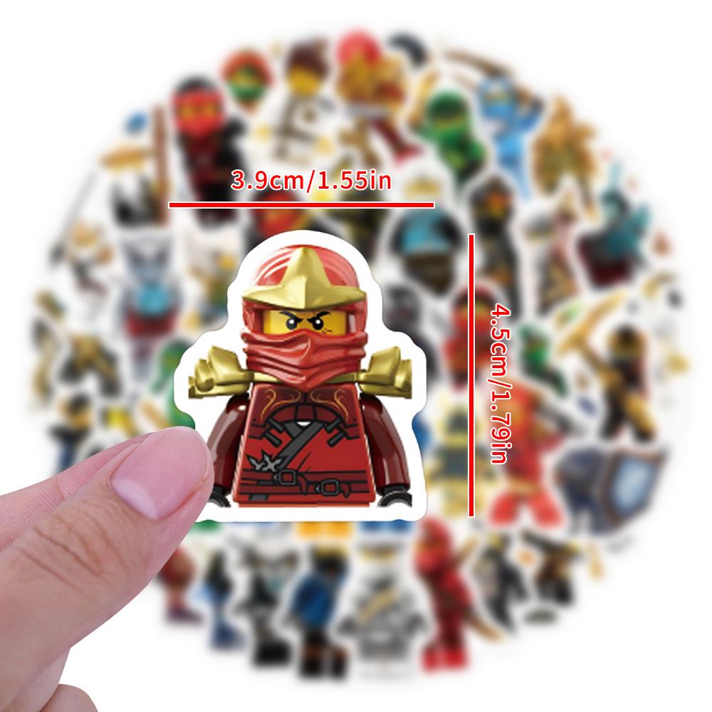 105 Sheets Waterproof Ninja Lego Cartoon Stickers for Skateboards, Notebooks, and Water Cups