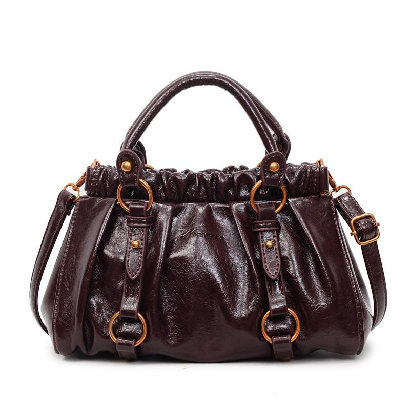Folded Handbag Bag Women's New Retro Underarm Cloud Bag Dumpling Bag High-end Portable Shoulder Bag
