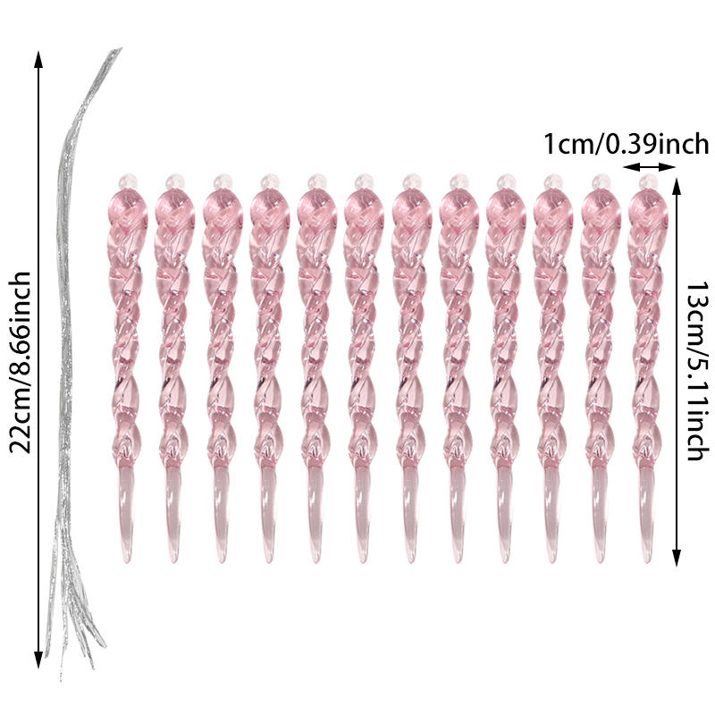 

12 шт. Кристально чистые елочные украшения-сосульки для праздничного и зимнего декора вечеринок Праздничные украшения