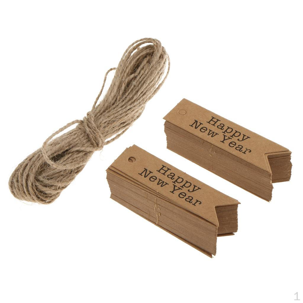 100 винтажных крафт-бумажных годовых подарочных бирок для подарков