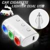 Car Cigarette Lighter Multi Socket Triple Splitter 2 USB Charger Adapter 12V
