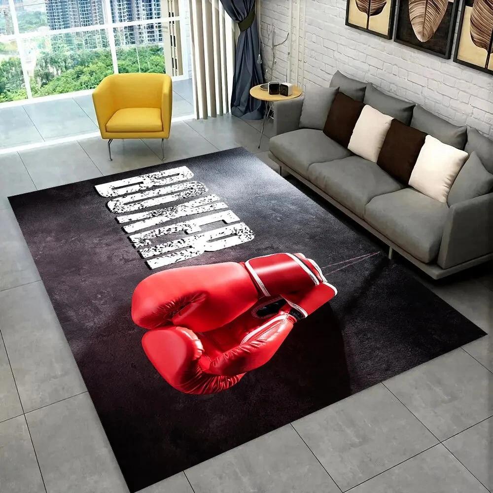 3D Boxing Gloves Boxer Fight Area Rug Large,Carpet Rug for Living Room Bedroom Sofa Doormat Decoration,Kids Non-slip Floor Mat