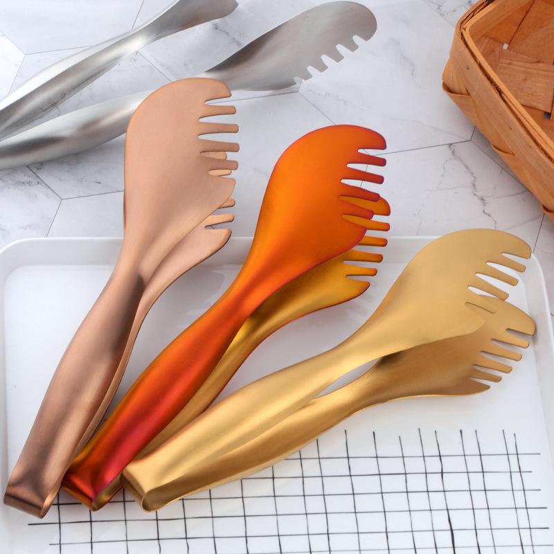 Stainless Steel BBQ & Baking Tongs for Meat, Cake, and Bread