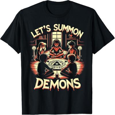 Funny Witchcraft Ouija Board Occult Let's Summon Demons T-Shirt