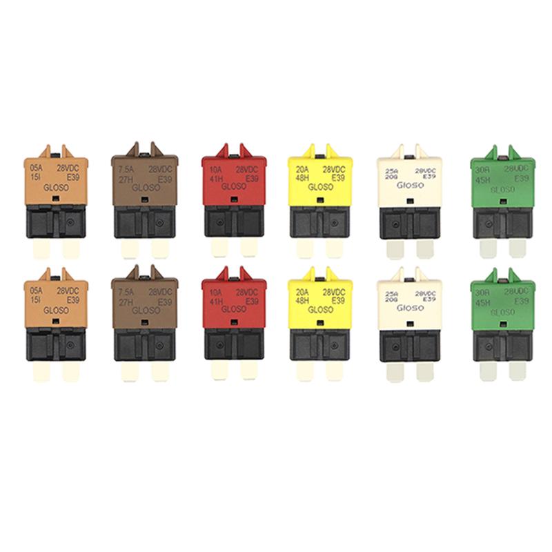 2-30 buc 5/7.5/10/15/20/25/30A DC28V Adaptor siguranță cu resetare manuală Siguranță lamă întrerupător de circuit ATC pentru marină, raliu, auto, barcă
