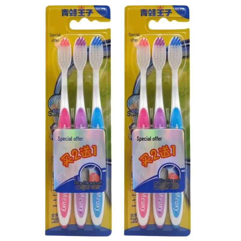 Prince Frog Miaco 916 Soft Bristle Toothbrushes 6-Pack