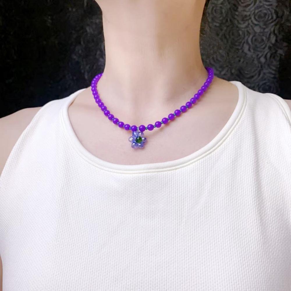 Daisy Flowers Bohemian Choker Jewelry Gift Clavicle Necklace Flowers Beaded Necklace  Fashion