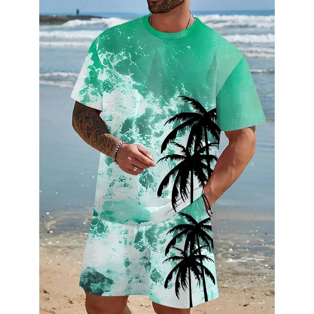 2026 New 3D Animal Print Men's T-shirt And Shorts Set Summer Casual Men's Short-sleeved Top Urban Street Men's Sports Shorts