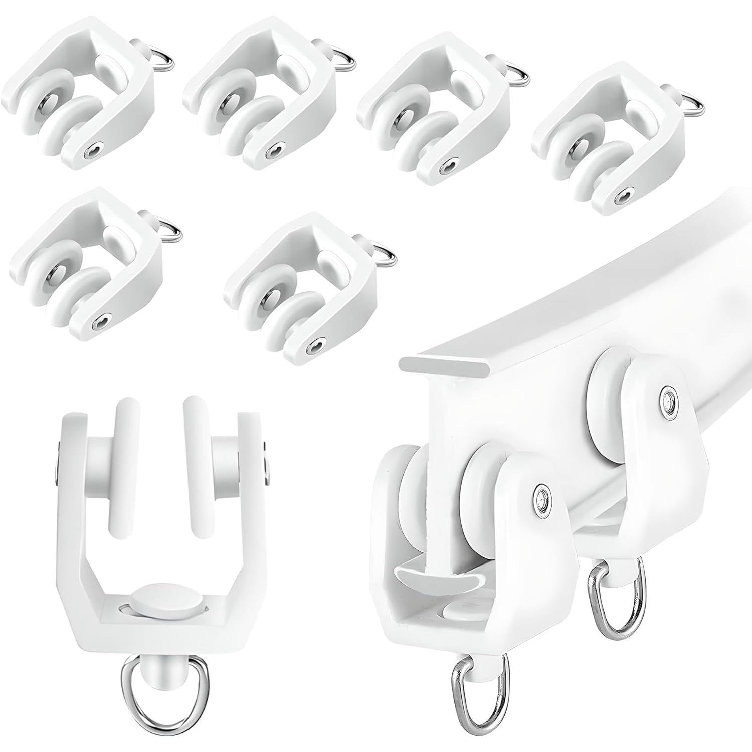 Urbanred Ceiling Track Rollers, Pack of 30, Heavy-Duty Rollers for Smooth Sliding, RV Window Clips for Home and Office, Compatible 30 Pcs