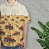 Cămașă Bărbați cu Imprimeu 3D Tractor la Modă Cămașă Casual cu Rever pentru Exterior Cămașă cu Uscare Rapidă pentru Vacanță de Vară în Aer Liber pe Plaja din Hawaii