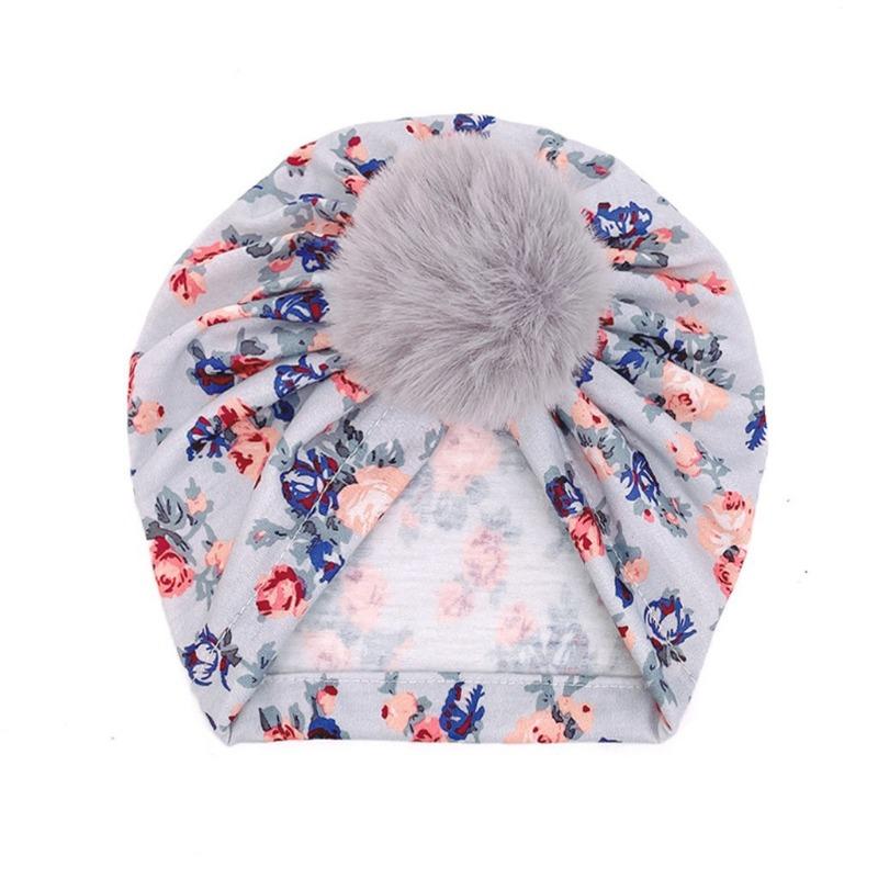 New children's printed hat, baby warm and breathable headscarf hat, thin baby fetal hat
