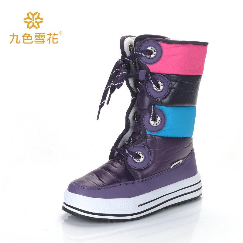 2018 Buffie Duhové Boty Cukrové Boty Lyže Cestování Foto Dámské Boty Vysoké Šněrovací Dámské Bavlněné Boty