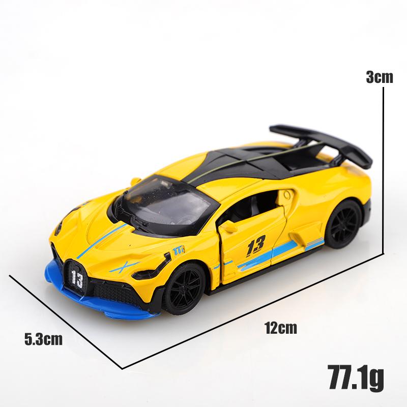 Bagged 1.36 New Alloy DIVO Simulation Racing Toy Diecast Car, Children's Toy Gift, Pull-back Openable Metal Car Ornament,
