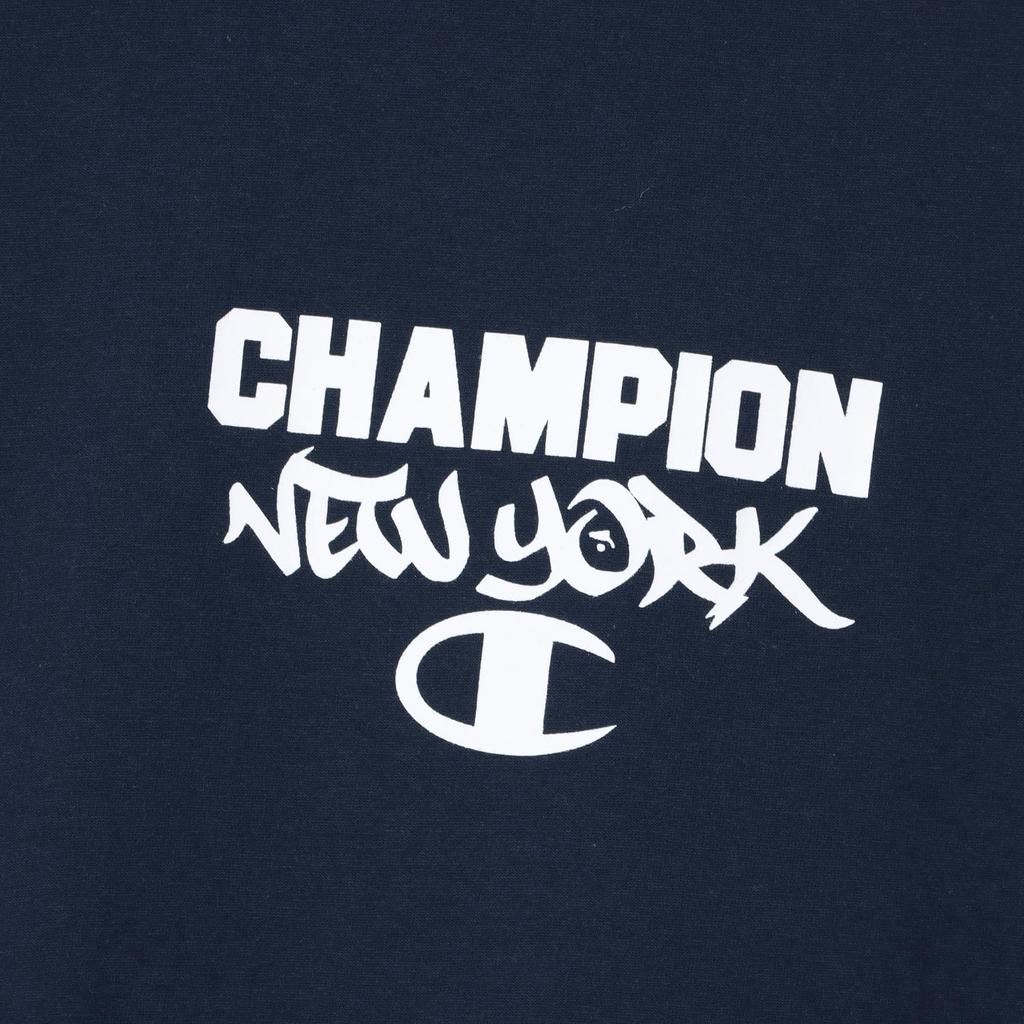 Champion Long Sleeve Long Crew Graphic Logo Men's T-Shirt, Navy, Sleeve, Neck, 100% Cotton, Print, Basic, C3-Z411