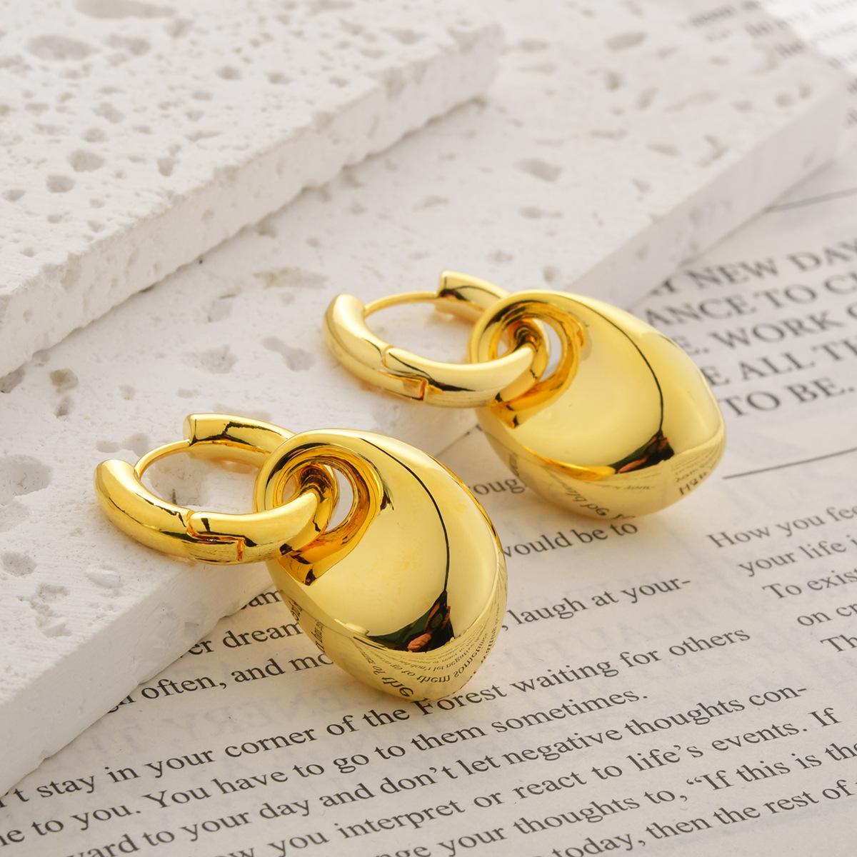 

Роскошные серьги-клипсы в форме арки - персонализированные золотые украшения в стиле Triomphe для модных подарков для женщин