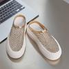 Rhinestone Baotou Slippers Women's 2025 Summer New Hollow Breathable Solid Color Sandals Casual High End Fashion Half Drag Women