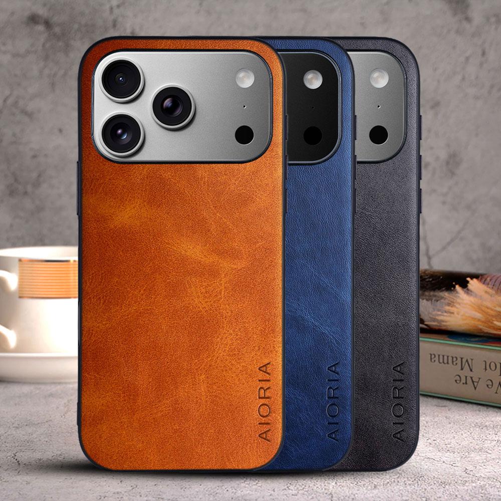 Case for IPhone 18 Pro Max Coque Luxury Vintage Leather Cover Funda for Iphone 18 Pro Max Case Capa