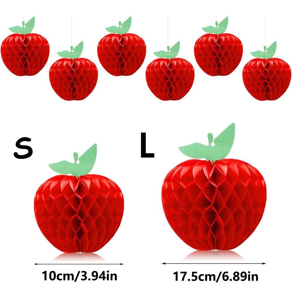 4/6PCS Dia.10cm/17.5cm Apple Garland Art Paper Red Apple Festoon  Wedding Festival