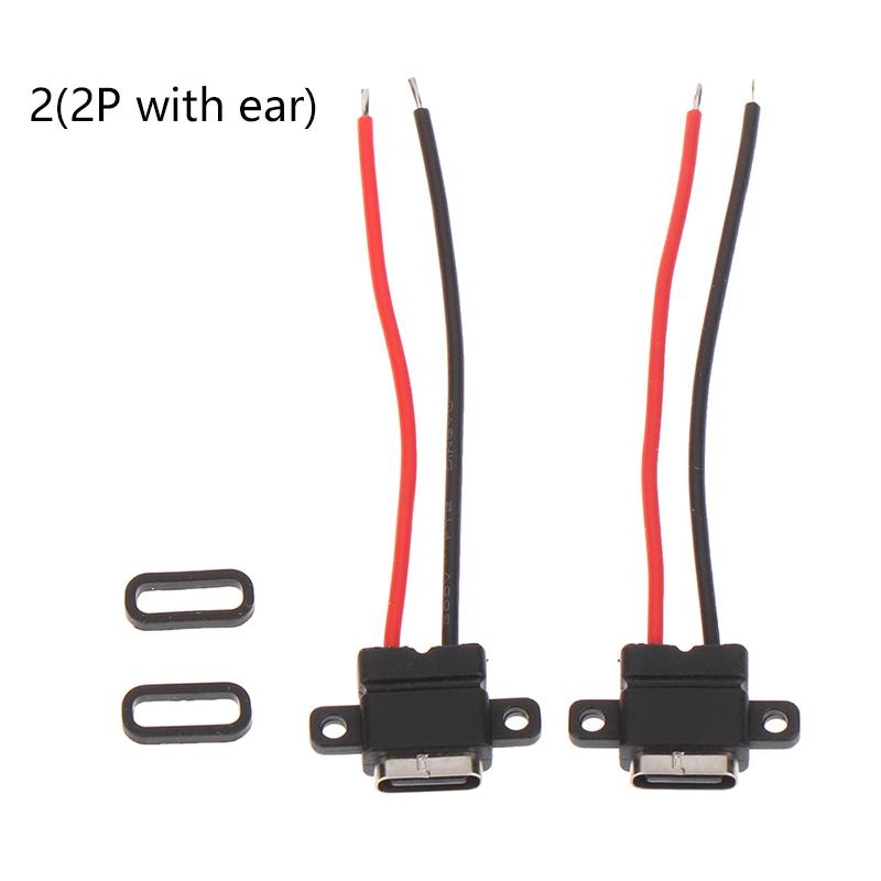 1 Stück USB Typ C Wasserdichter Stecker Lötdraht Buchse Schnellladung Typ-C Ladeschnittstelle Buchse