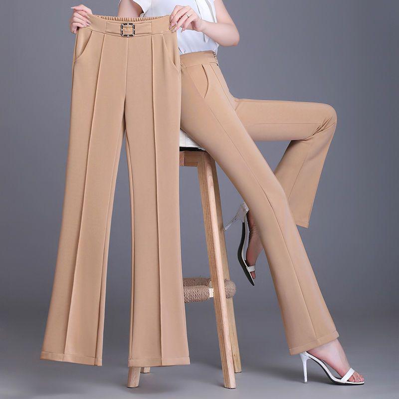 Autumn New Style Slim-fit High-waisted Wide-leg Suit Pants for Women – Stretchy, Comfortable, and Flattering