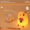 Lovely Capybara Silicone Table Nightlight, Warm Glow, Soft Touching Control USB Charging for Kids Room