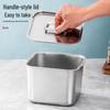 304 Stainless Steel Square Jam Bowl with Lid - Commercial Kitchen Seasoning and Sauce Container.