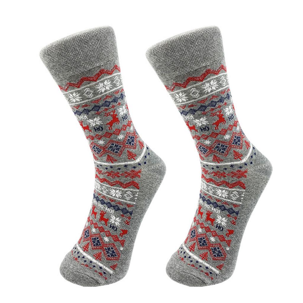 Christmas Gift: Mid-calf Socks, Elk Pattern Trendy Cotton Socks