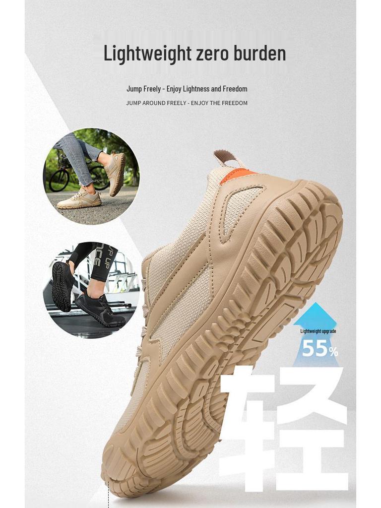 Breite Zehen Barfuß Flyknit Schuhe: Atmungsaktives, rutschfestes Freizeit-, Sport- und Wanderschuhwerk.