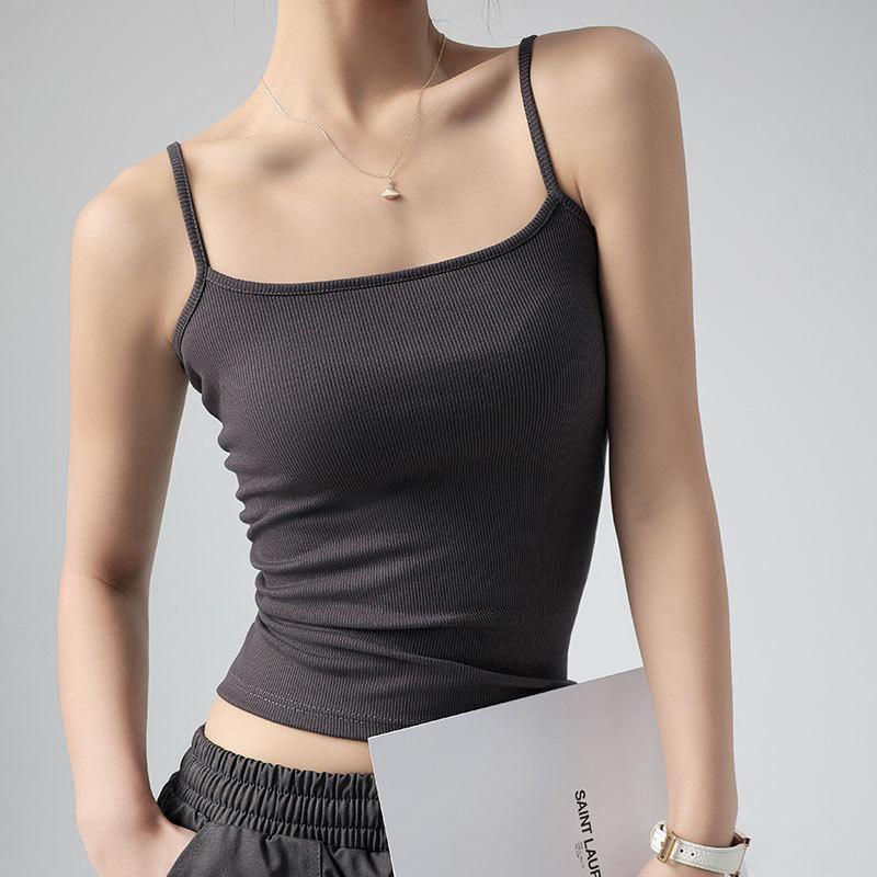 Modal thin bottom small suspender vest for women with solid color inside, new summer models can be worn outside, slim top