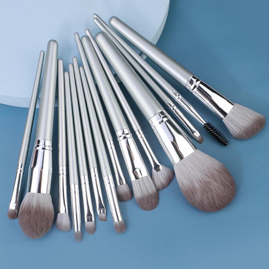 14pcs Soft Makeup Brush Set For Cosmetic Tool, Professional Use, Contour Eyeshadow, Application Powder Foundation With Bag