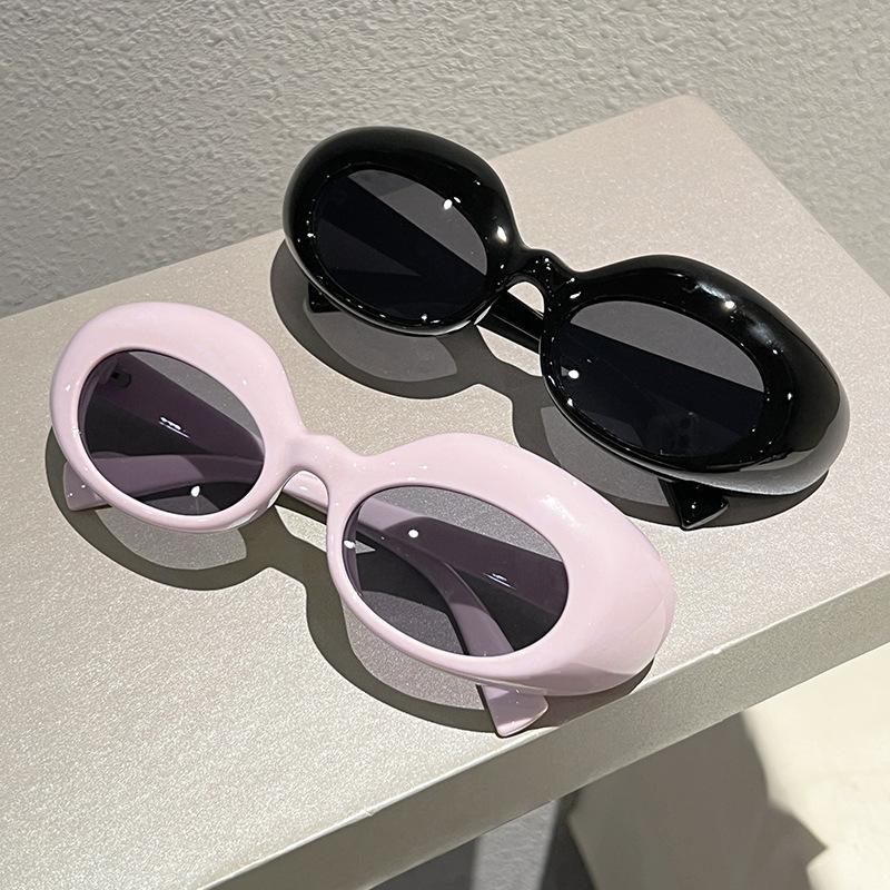 New Oval Sunglasses, Hip-Hop Street Style, Retro Fashion, Trendy Ins Versatile Sunglasses