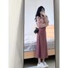 2023 Spring Women's Gentle Style Knitted Cardigan & High Waist Slimming Midi Skirt Set